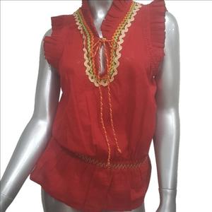 Double D Ranch Red Top Size Small EUC